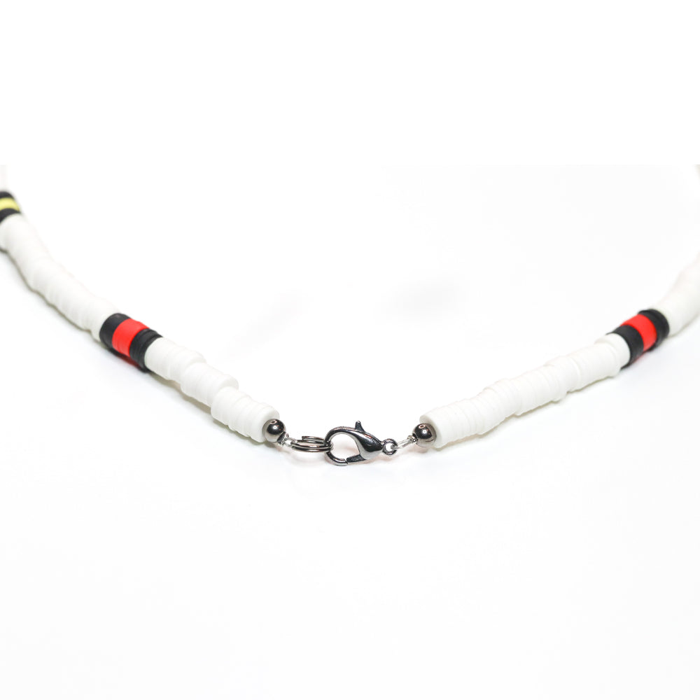 White Rasta Shark - Fossil Shark Tooth Necklace