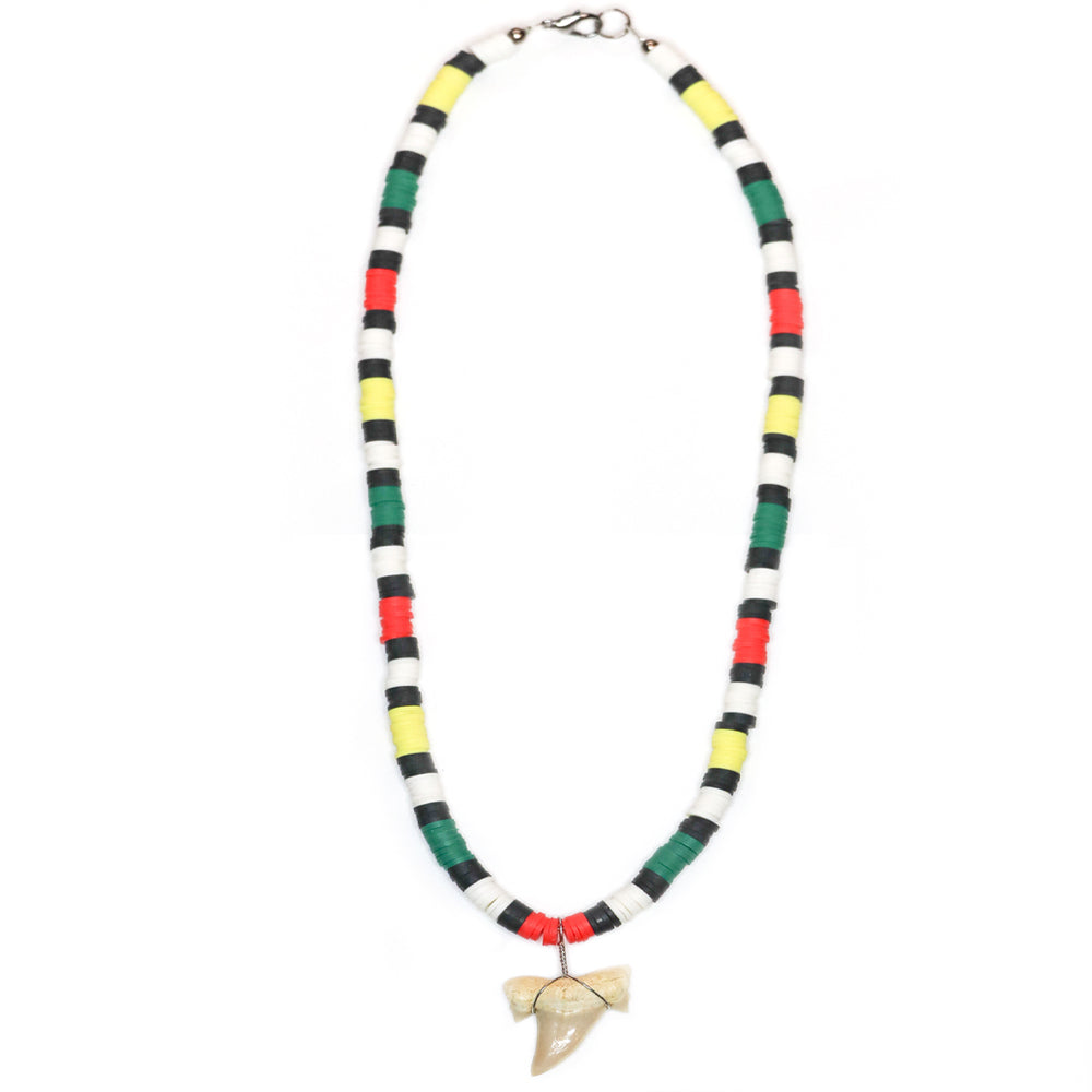 Rasta Shark - Fossil Shark Tooth Necklace