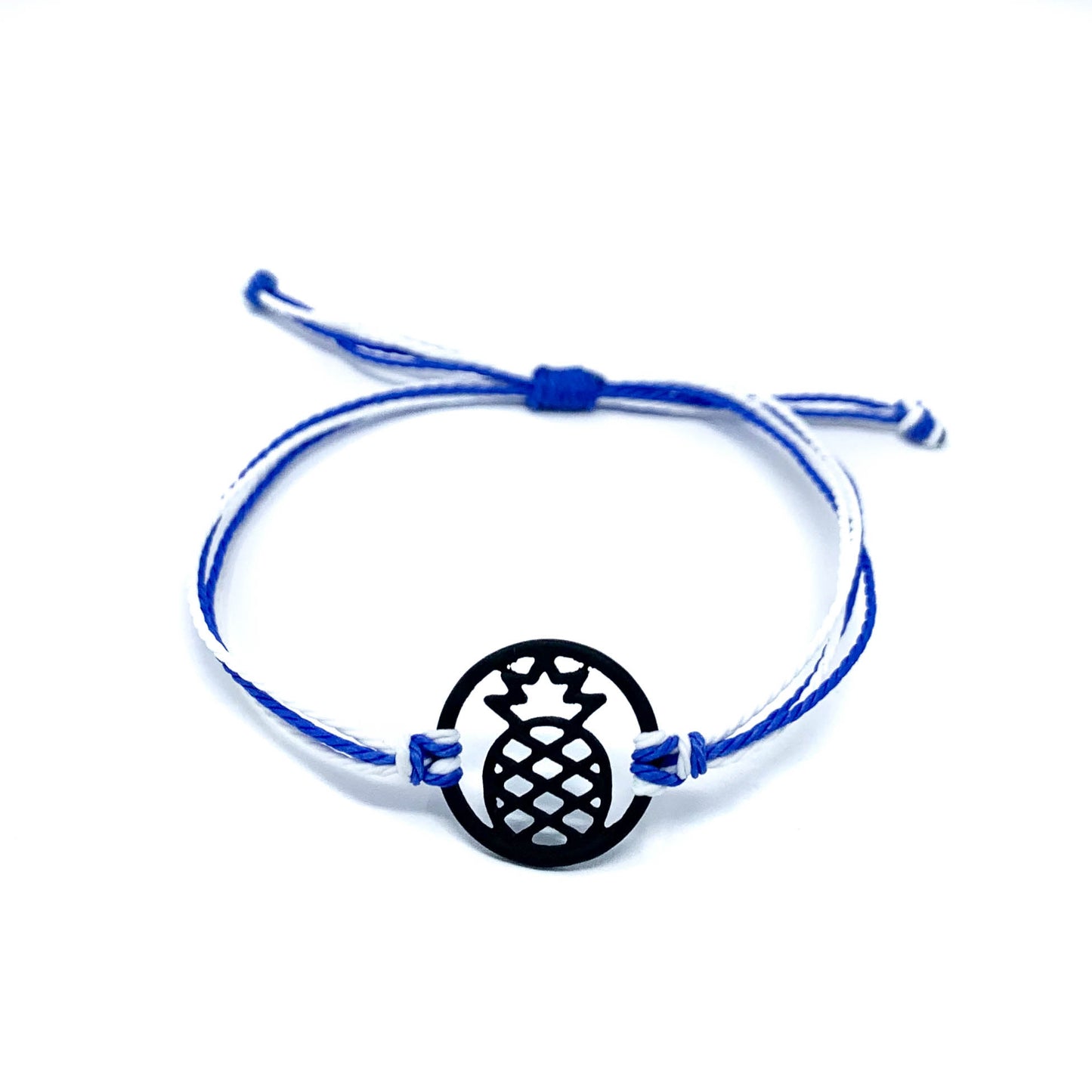 blue black pineapple string beach bracelet